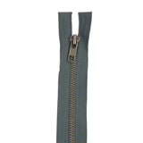Steel Gray and Matte Gunmetal T5 Open End Metal Zipper with Two Pulls - 36"