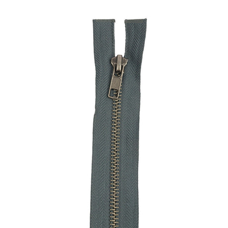 Steel Gray and Matte Gunmetal T5 Open End Metal Zipper with Two Pulls - 36"