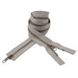Light Gray and Matte Silver T5 Open End Metal Zipper with Two Pulls - 36"