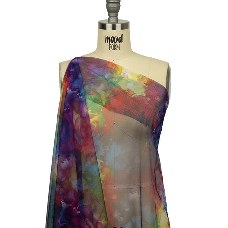 Rainbow Splash Watercolor Printed Tulle
