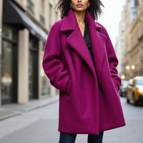 Wool and Cashmere Coating Made in Italy - Rose Violet - Alberini Collection