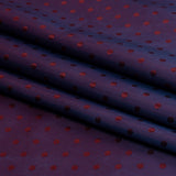 Wine and Blue Bi-Color Polkadots Jacquard Lining