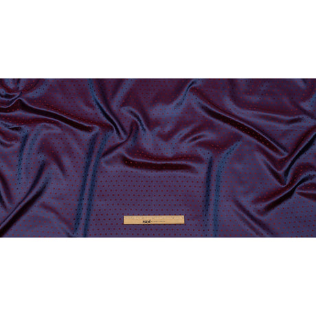 Wine and Blue Bi-Color Polkadots Jacquard Lining