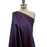 Wine and Blue Bi-Color Polkadots Jacquard Lining