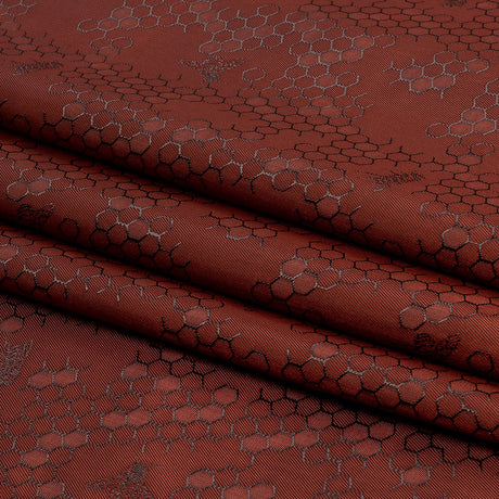 Burnt Orange Tonal Bee Hive Jacquard Lining