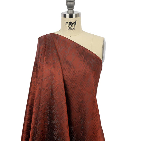 Burnt Orange Tonal Bee Hive Jacquard Lining