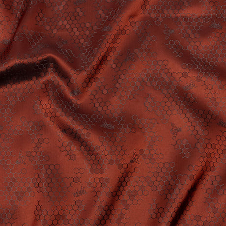 Burnt Orange Tonal Bee Hive Jacquard Lining