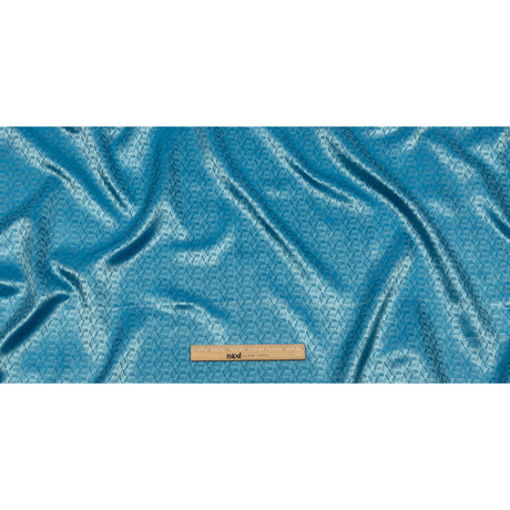 Geometric Jacquard Lining - Country Blue and Aqua Bi-Color