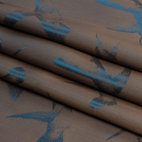 Hummingbirds Jacquard Lining - Blue and Beige Bi-Color