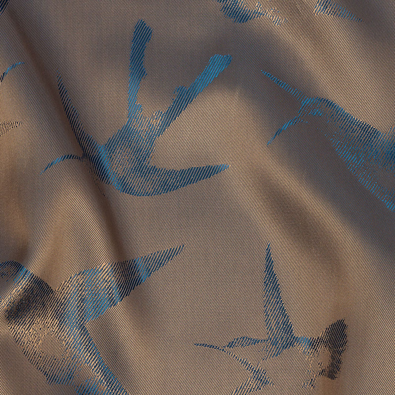 Hummingbirds Jacquard Lining - Blue and Beige Bi-Color