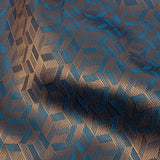 Geometric Jacquard Lining - Blue and Beige Bi-Color