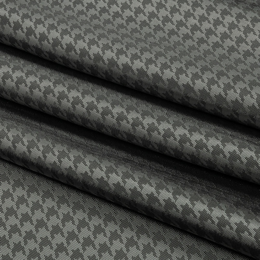 Houndstooth Jacquard Lining - Gray and Charcoal Bi-Color