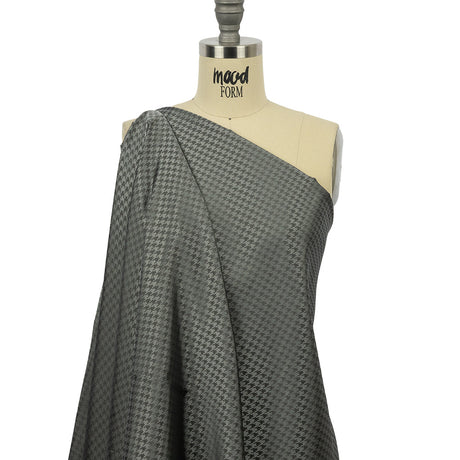 Houndstooth Jacquard Lining - Gray and Charcoal Bi-Color