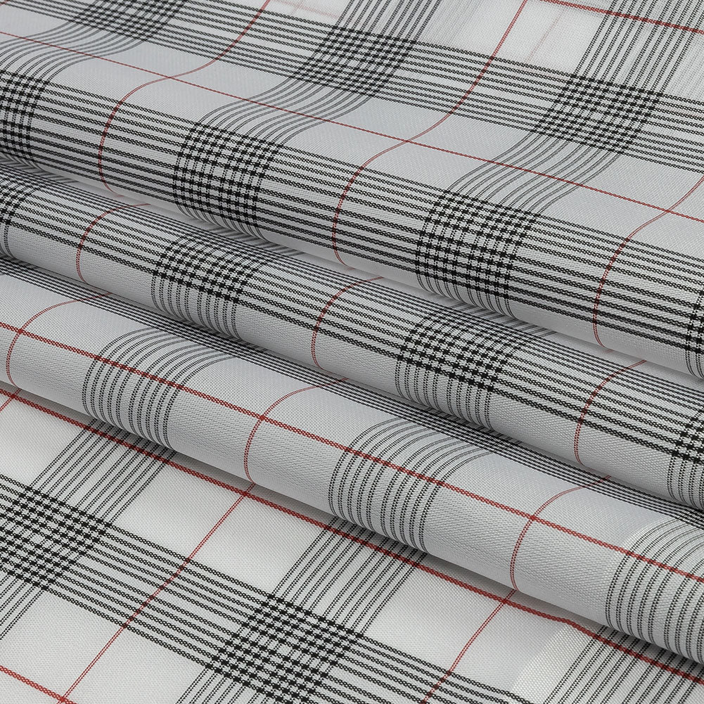 White, Black and Red Plaid Lining