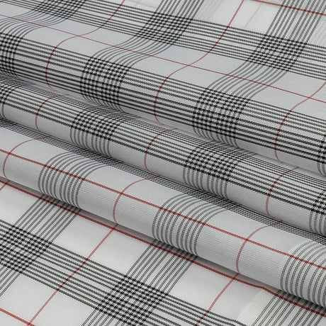 White, Black and Red Plaid Lining