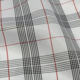White, Black and Red Plaid Lining