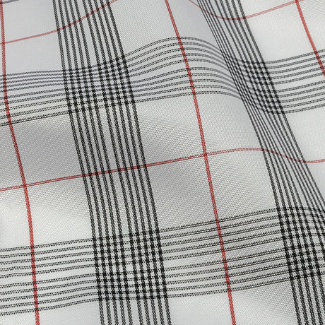 White, Black and Red Plaid Lining