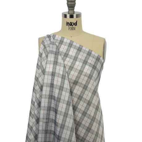 White, Black and Red Plaid Lining