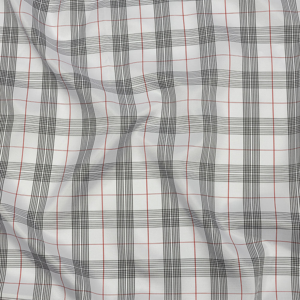 White, Black and Red Plaid Lining