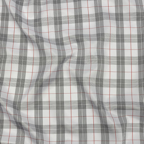White, Black and Red Plaid Lining