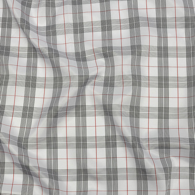White, Black and Red Plaid Lining