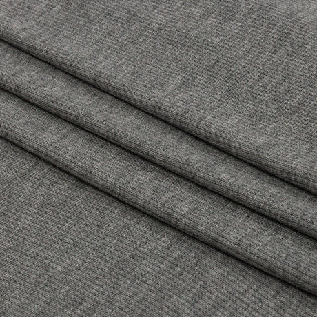 Heathered Gray Stretch Rayon 2x2 Rib Knit