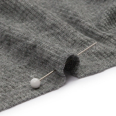Heathered Gray Stretch Rayon 2x2 Rib Knit