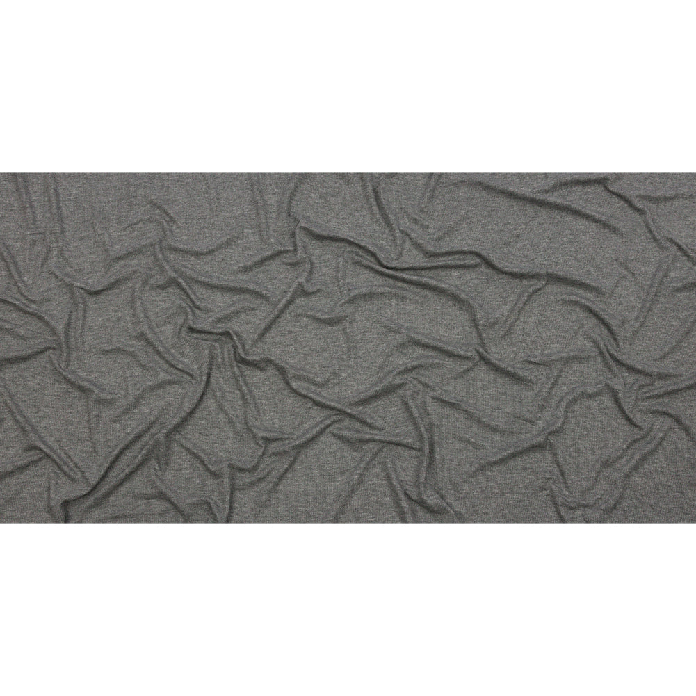 Heathered Gray Stretch Rayon 2x2 Rib Knit