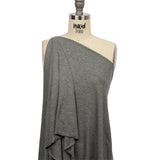 Heathered Gray Stretch Rayon 2x2 Rib Knit