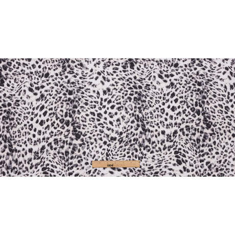 Ivory and Charcoal Wild Spots Stretch Rayon Jersey