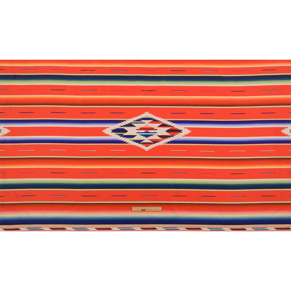 Orange, Yellow and Blue Southwestern Weaving Printed Polyester Woven Panel
