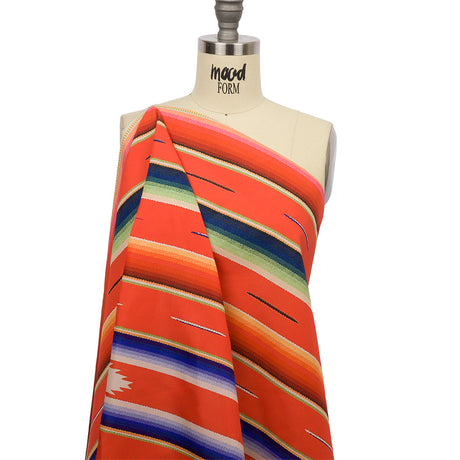 Orange, Yellow and Blue Southwestern Weaving Printed Polyester Woven Panel