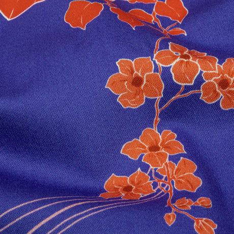 Stretch Cotton Sateen - Blue and Pink Floral - Japanese Daydreams Print - Mood Exclusive Groove Collection
