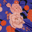 Stretch Cotton Sateen - Blue and Pink Floral - Japanese Daydreams Print - Mood Exclusive Groove Collection