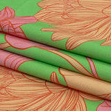 Stretch Cotton Sateen - Lime, Pink and Orange Floral - Valley of Lilies Print - Mood Exclusive Groove Collection
