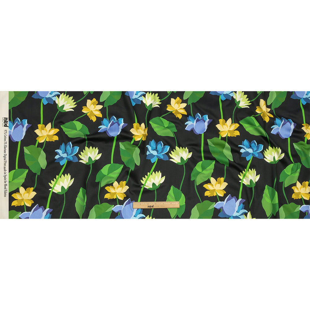 Mood Exclusive Black Highrise Blooms Stretch Cotton Sateen