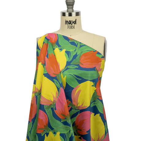 Mood Exclusive Blue Keukenhof Stretch Cotton Sateen