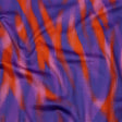 Stretch Cotton Sateen - Red and Purple Halftone Animal Stripes - Comic Glitch Print - Mood Exclusive Groove Collection