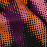 Stretch Cotton Sateen - Black and Orange Halftone Animal Stripes - Comic Glitch Print - Mood Exclusive Groove Collection