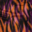 Stretch Cotton Sateen - Black and Orange Halftone Animal Stripes - Comic Glitch Print - Mood Exclusive Groove Collection