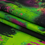 Mood Exclusive Green Street Art Splash Stretch Cotton Sateen
