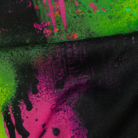 Mood Exclusive Green Street Art Splash Stretch Cotton Sateen