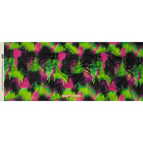 Mood Exclusive Green Street Art Splash Stretch Cotton Sateen