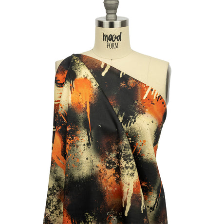 Mood Exclusive Orange Street Art Splash Stretch Cotton Sateen