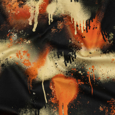 Mood Exclusive Orange Street Art Splash Stretch Cotton Sateen