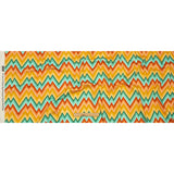 Stretch Cotton Sateen - Teal and Yellow Zig Zags - Sweet Vibes Print - Mood Exclusive Groove Collection