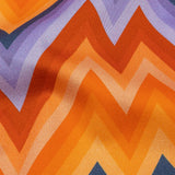 Stretch Cotton Sateen - Purple and Yellow Zig Zags - Sweet Vibes Print - Mood Exclusive Groove Collection