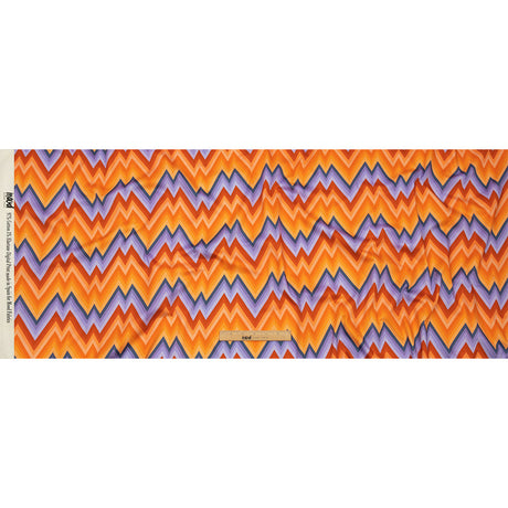 Stretch Cotton Sateen - Purple and Yellow Zig Zags - Sweet Vibes Print - Mood Exclusive Groove Collection