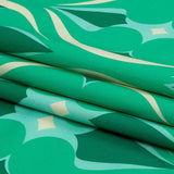 Stretch Cotton Sateen - Green Ogees - Owl Eyes Print - Mood Exclusive Groove Collection