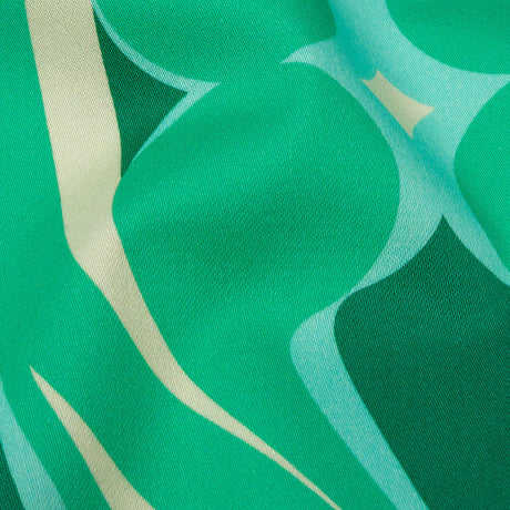 Stretch Cotton Sateen - Green Ogees - Owl Eyes Print - Mood Exclusive Groove Collection